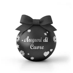 Pallina Natale led Auguri di cuore nero