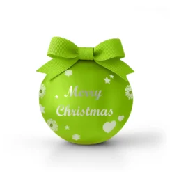 Pallina Natale led Merry Christmas verde chiaro