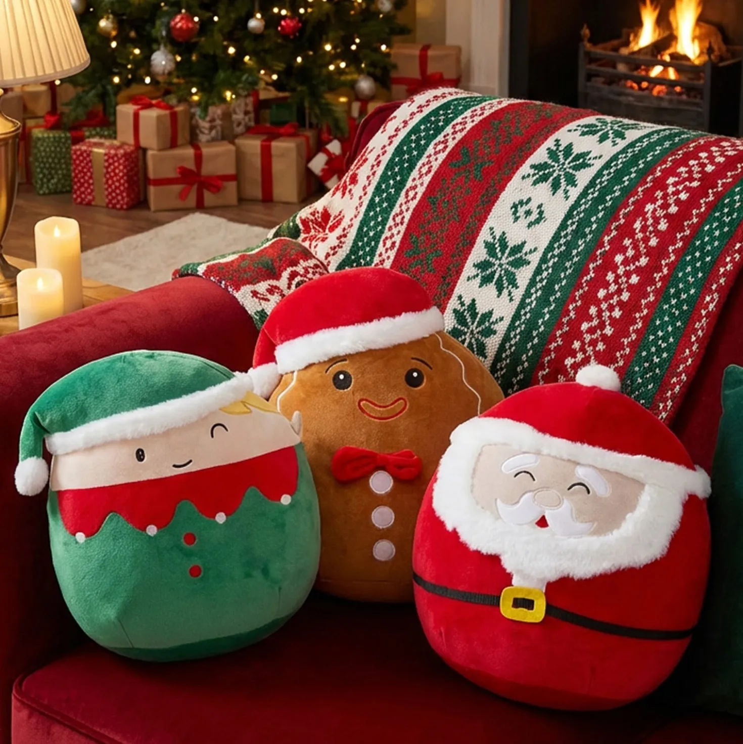 Peluche Elfo di Natale tondo 35 cm