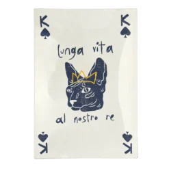 Piattino decorativo vetro 22x15 cm Carta re gatto