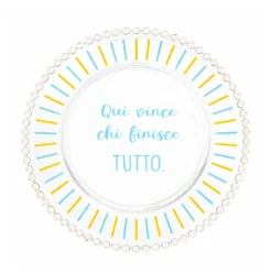 Piattino dessert vetro Vince chi finisce tutto Color Bloom