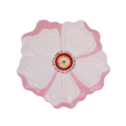 Piattino fiore rosa 20 cm terracotta Florafruit