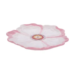 Piattino fiore rosa 20 cm terracotta Florafruit