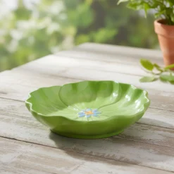 Piattino fiore verde 20 cm terracotta Florafruit