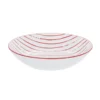 Piatto fondo bianco righe rosso porcellana Mix e Match