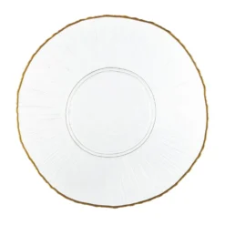 Piatto fondo in vetro bordo oro 20 cm