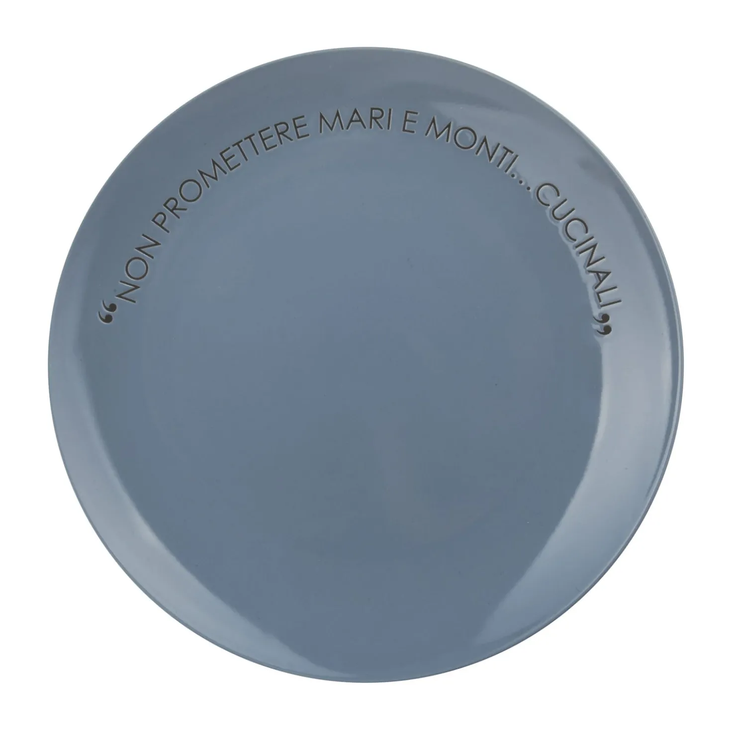Piatto piano blu 27 cm stoneware scritta Quotes