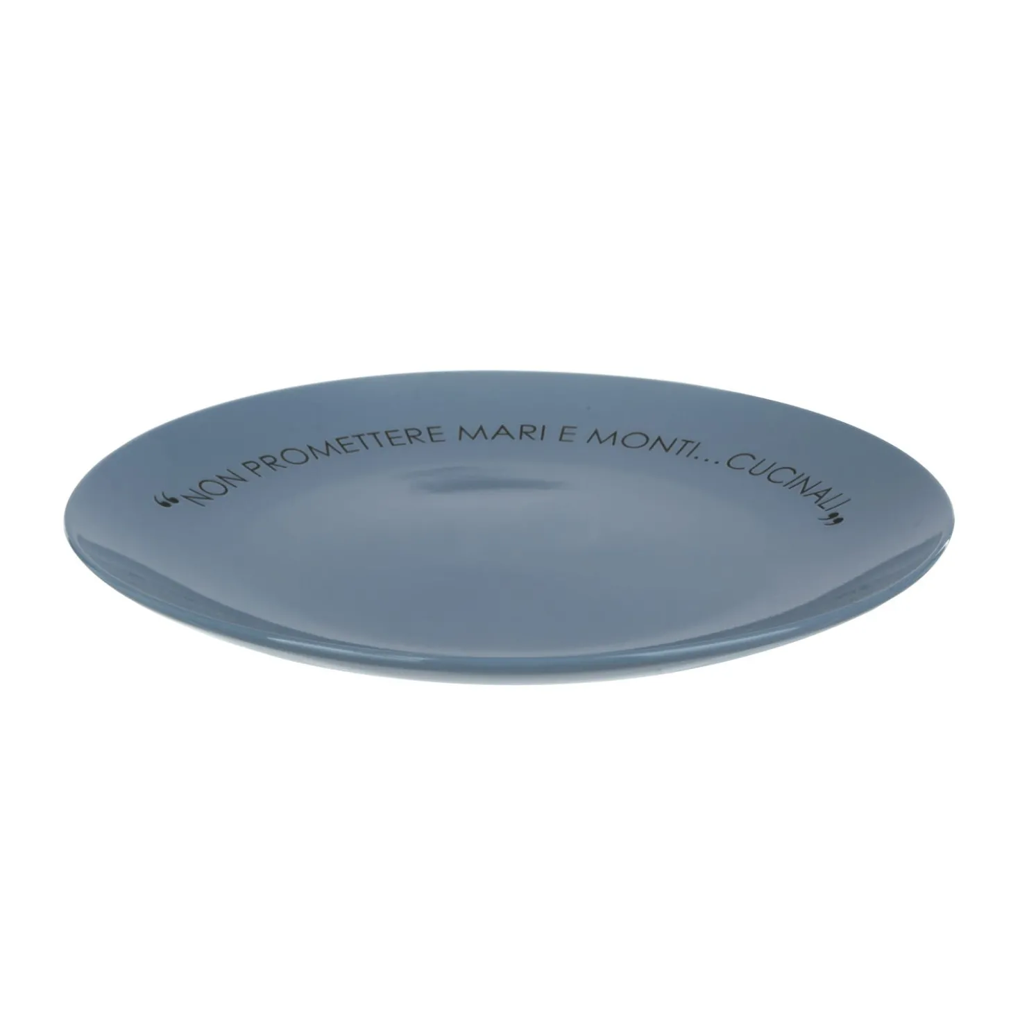 Piatto piano blu 27 cm stoneware scritta Quotes