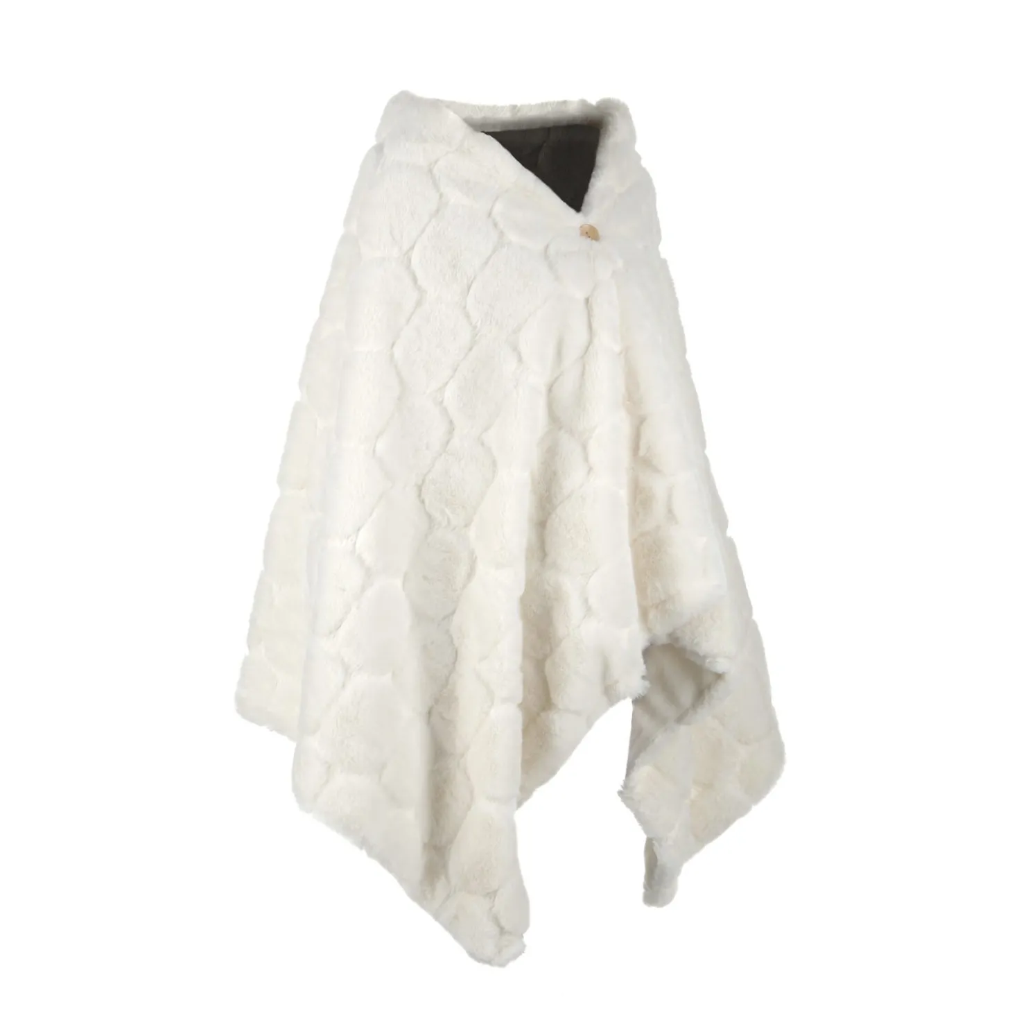 Plaid scialle bianco con bottone Darling