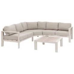 Salottino da giardino angolare beige Evasion