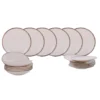 Servizio 18 piatti ceramica bordo pennellato Pyetra