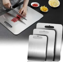 Servizio 3 taglieri in acciaio inox