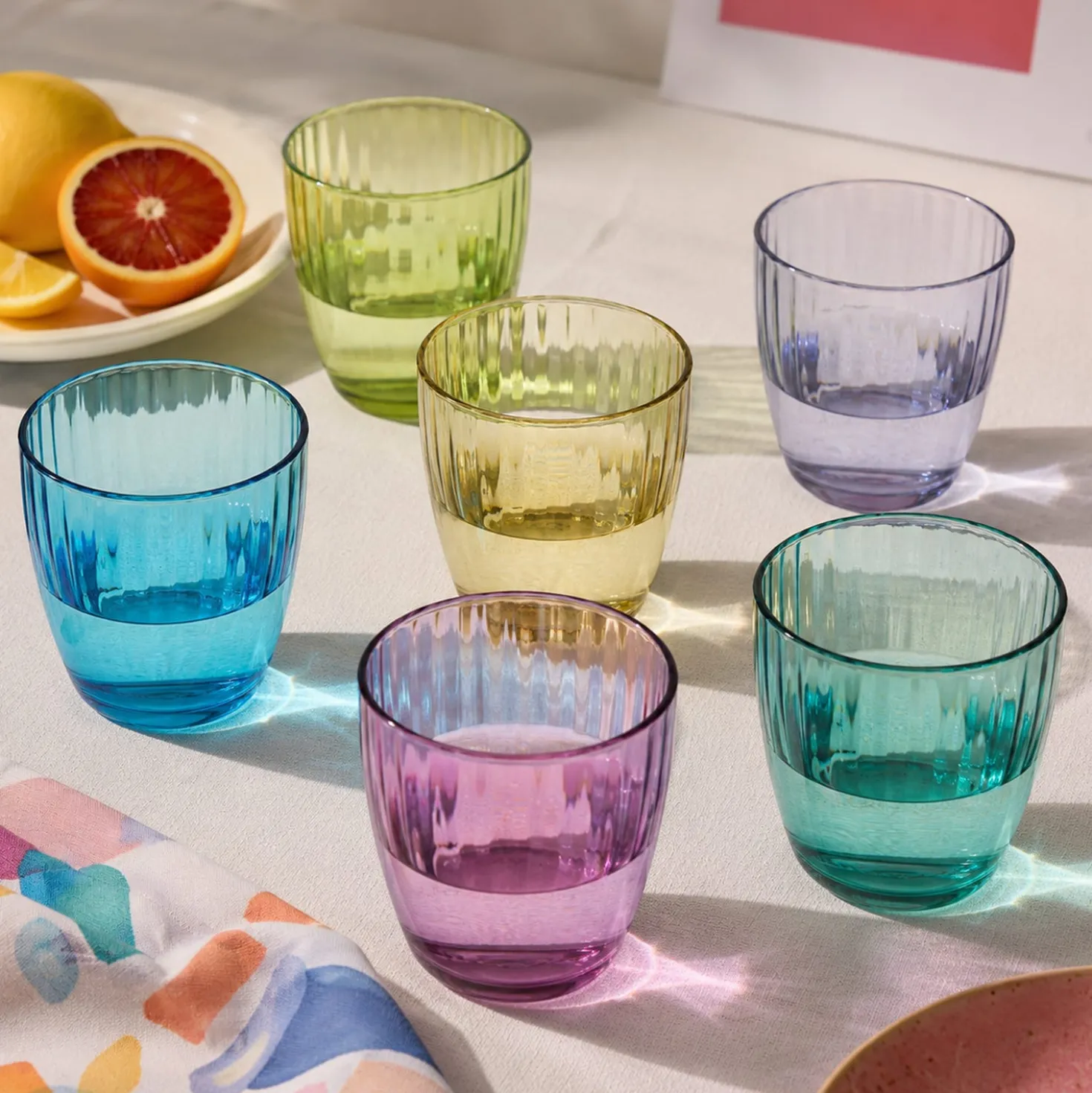 Set 6 bicchieri acqua colorati 285 ml Pasabahce
