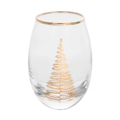Set 4 bicchieri liquore decoro natalizio oro