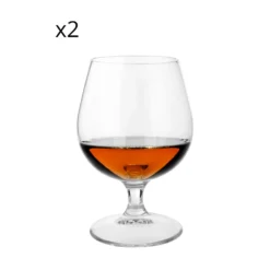 Set 2 calici Cognac Io vino in vetro cristallo