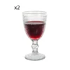 Set 2 calici vino in vetro rombi con bordo oro