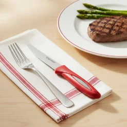 Set 6 coltelli bistecca manico rosso