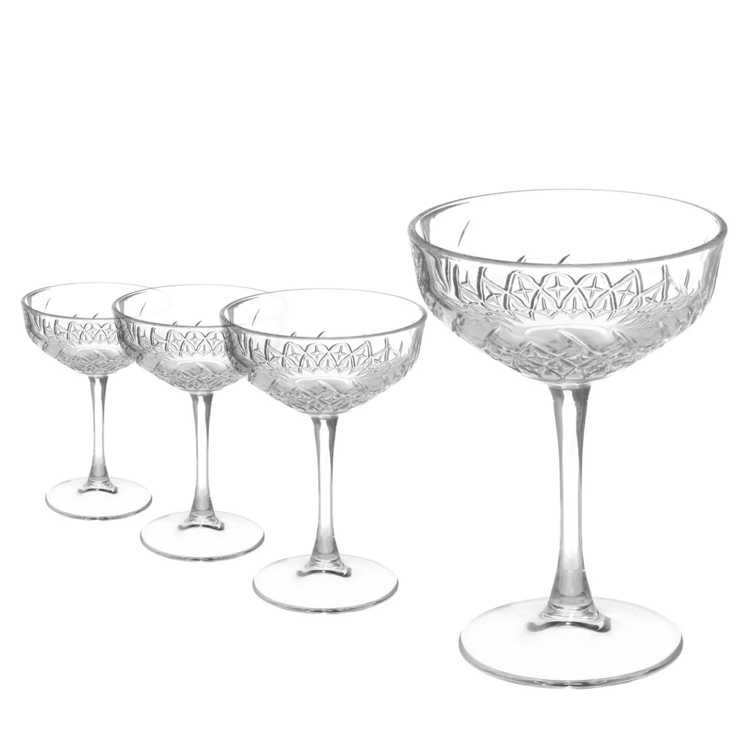 Set 4 coppe di spumante in vetro, da 27 cl