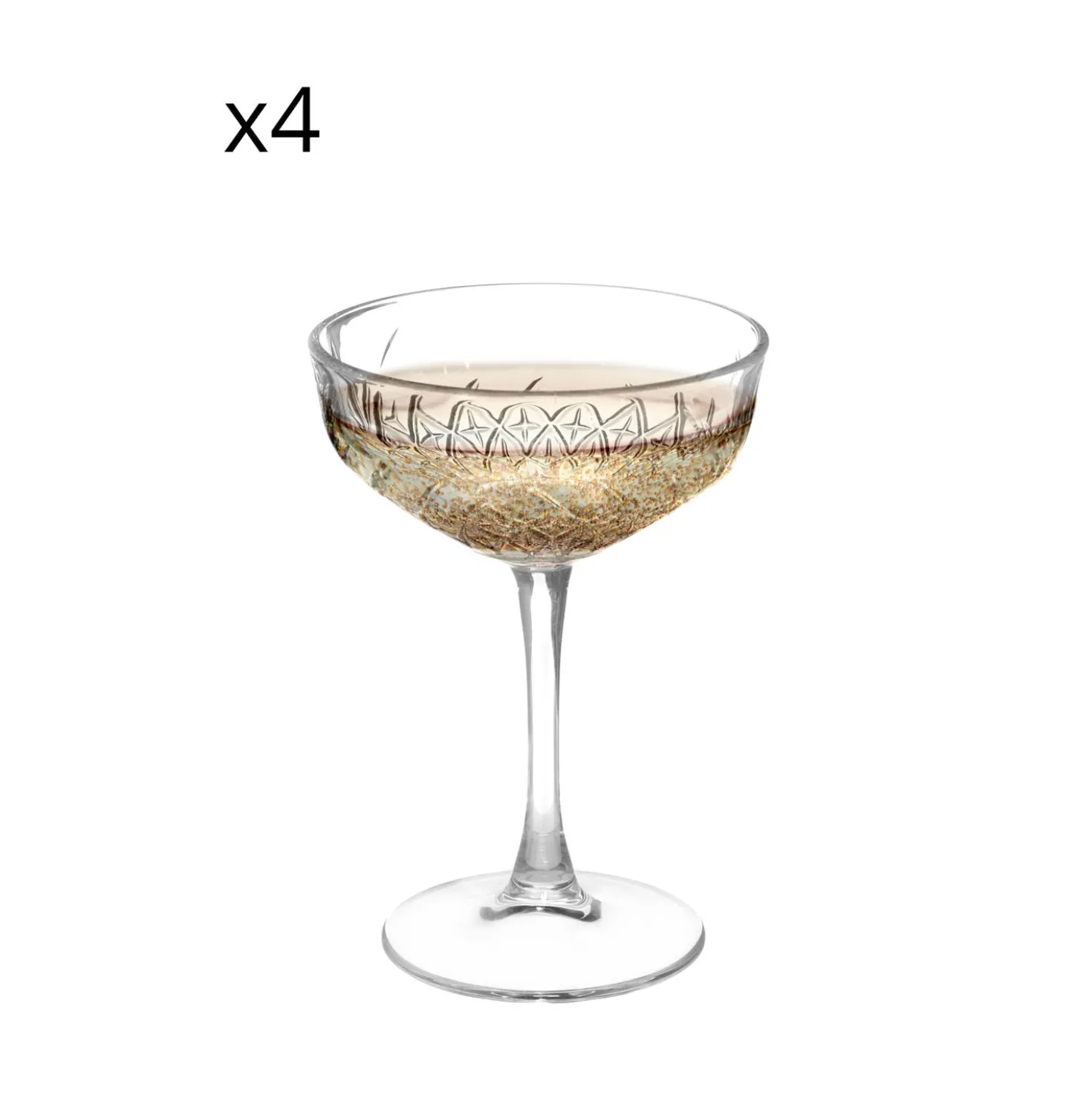 Set 4 coppe di spumante in vetro, da 27 cl