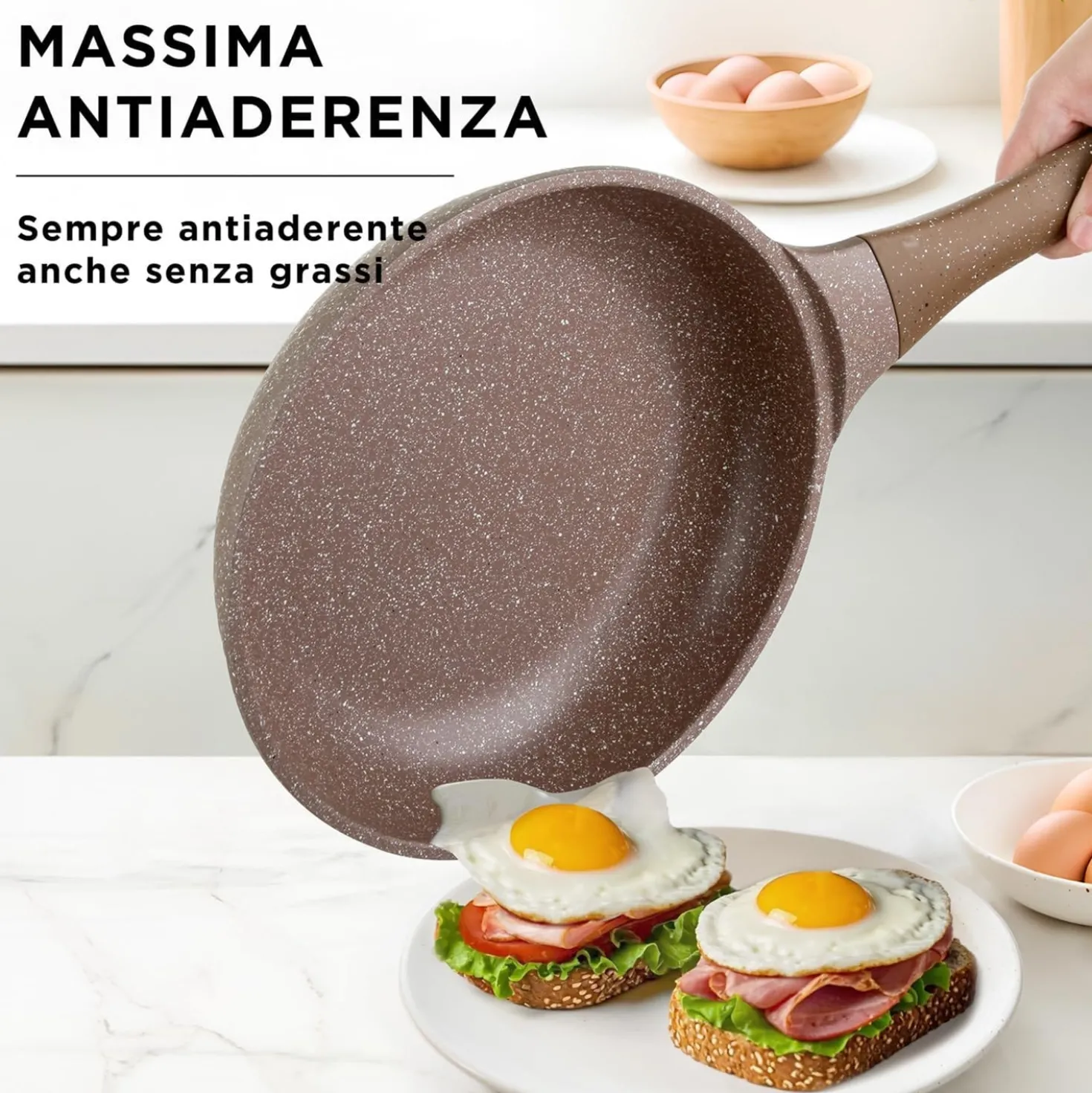 Set 2 padelle 22 e 26 cm antiaderente 0 grassi