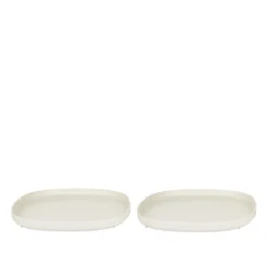 Set 2 piatti piani in polipropilene color crema