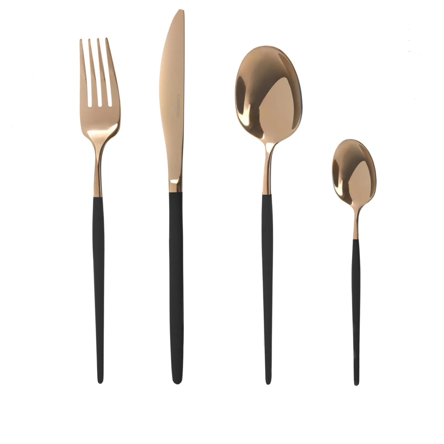 Set 24 posate bordeaux e champagne Luxy acciaio inox
