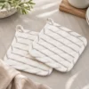 Set 2 presine 18x18 cm tinto filo righe scure