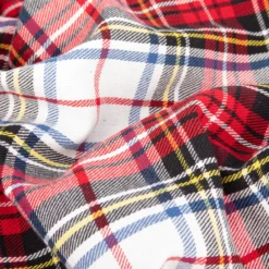 Set 3 strofinacci tartan bianco con cestino
