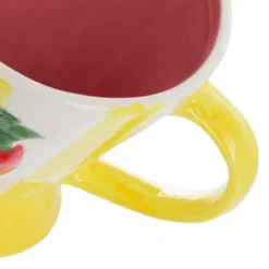 Tazza fragole righe gialle 230 ml Florafruit ceramica