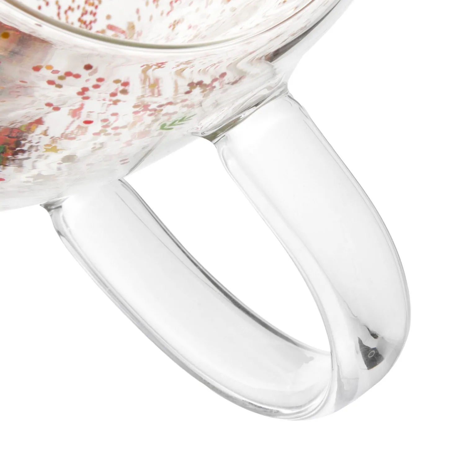 Tazza mug vetro borosilicato Love Christmas glitter 300 ml