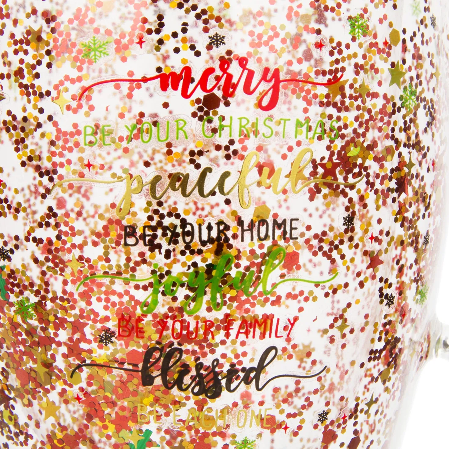 Tazza mug vetro borosilicato natalizia glitter 300 ml