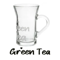 Tazza tè in vetro 230 ml scritta Green Tea