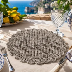 Tovaglietta decorativa 38 cm carta grigio